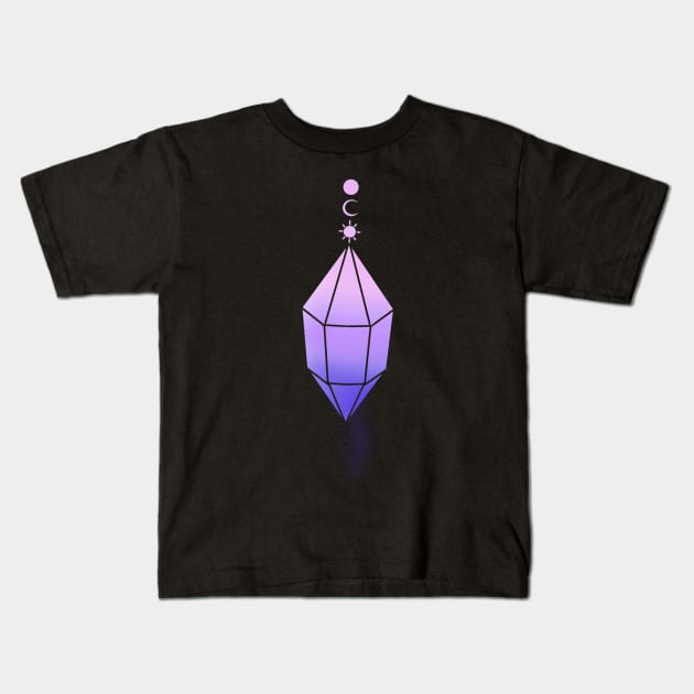 Bi Pride Flag Witchy Pendant Kids T-Shirt by TheDoodlemancer